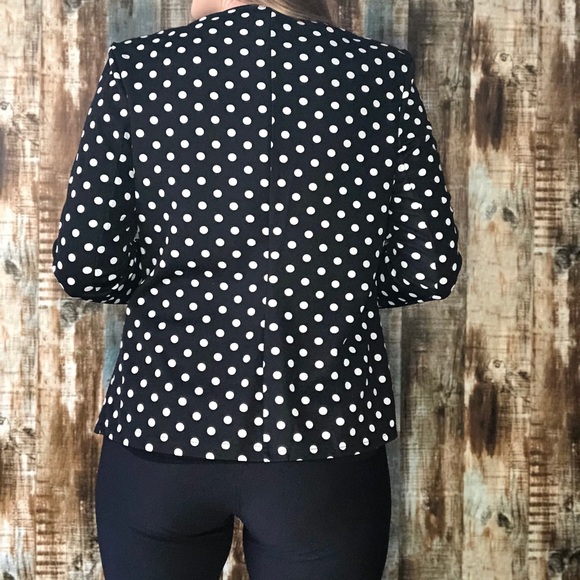 Black & White Polka Dot Blazer - Shein - Picture 4 of 11